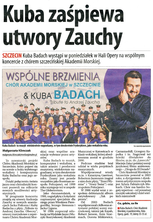 Kuba zaśpiewa utwory Zauchy