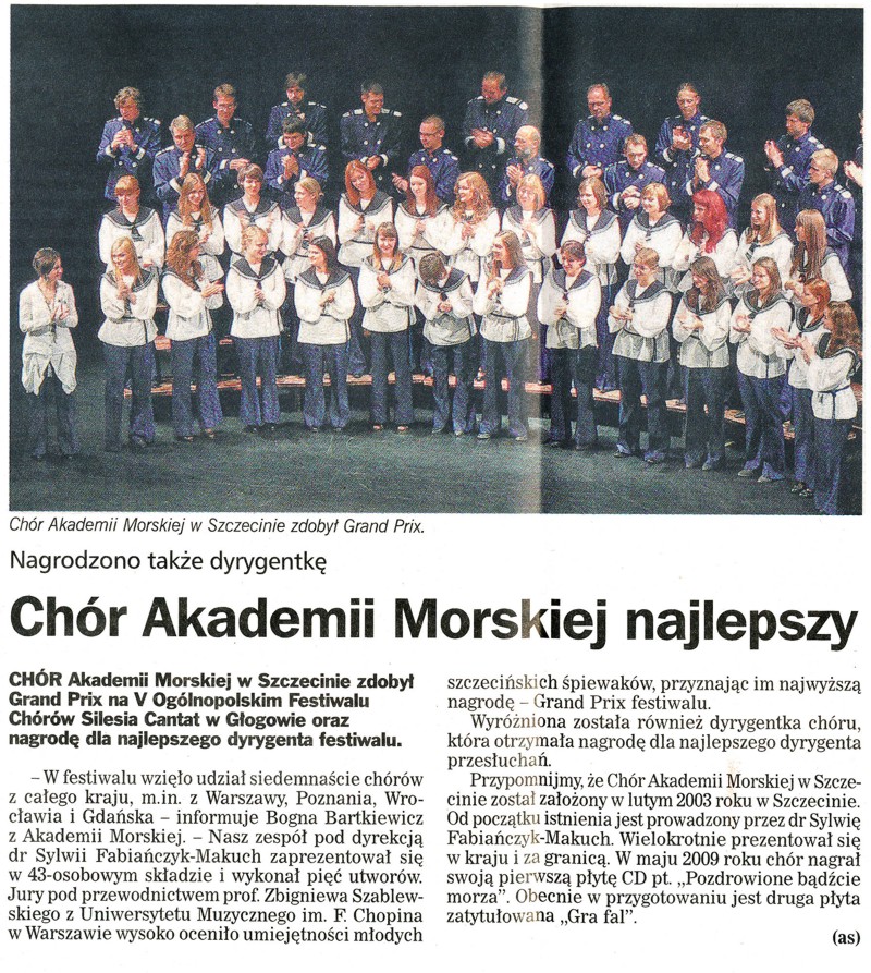 Chór Akademii Morskiej najlepszy