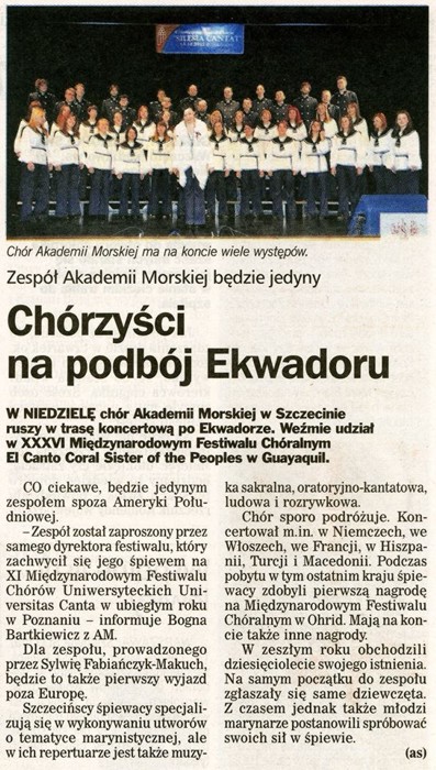 Chórzyści na podbój Ekwadoru