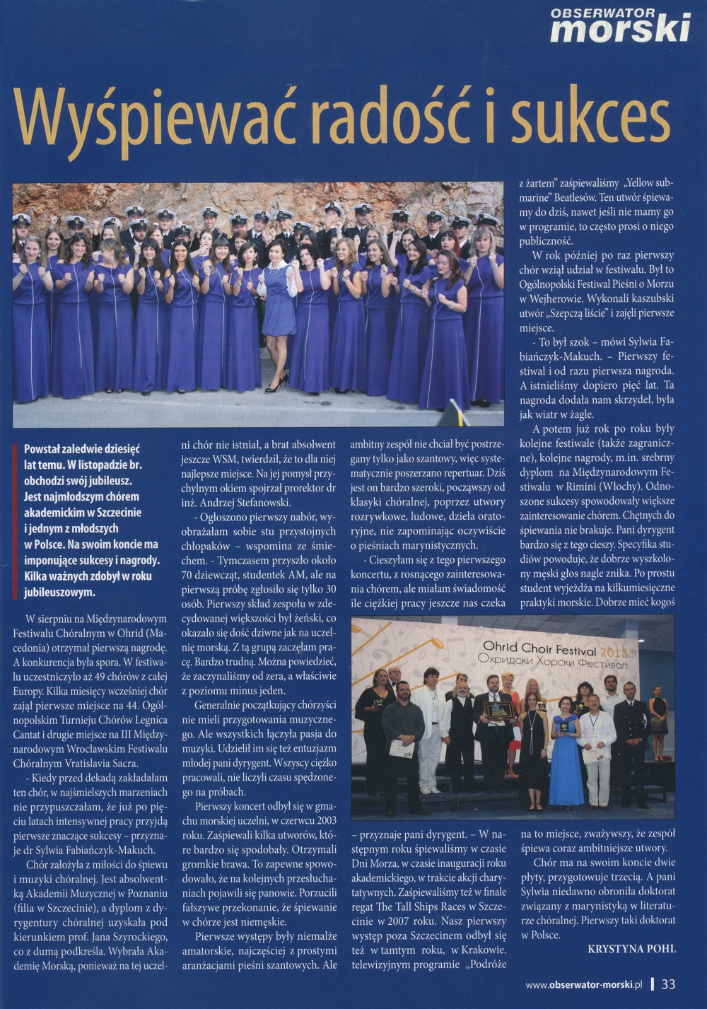 Wyśpiewać radość i sukces